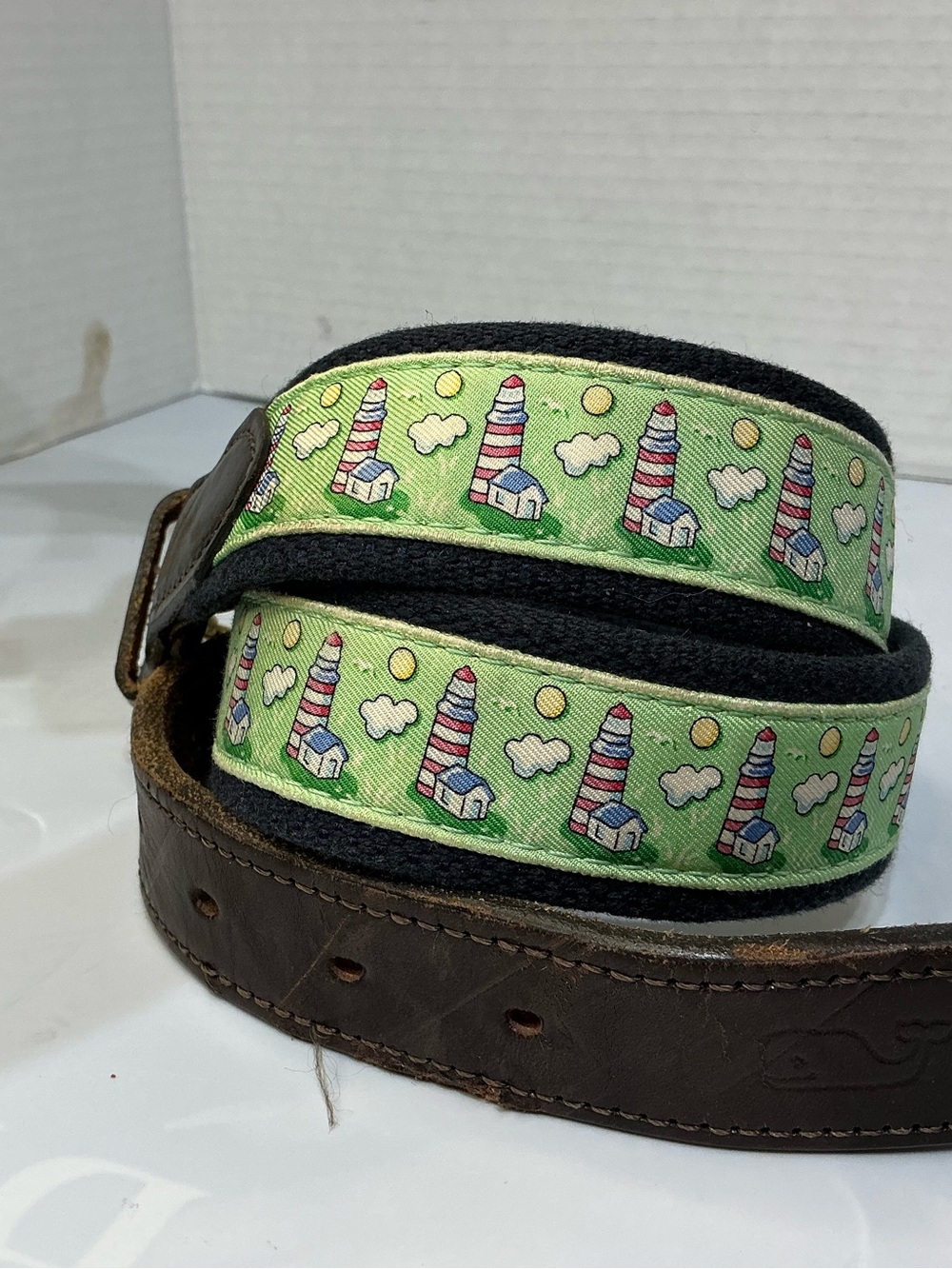 Vineyard Vines Men’s Lighthouse vintage Belt Preppy Coastal 30”Belt Causal